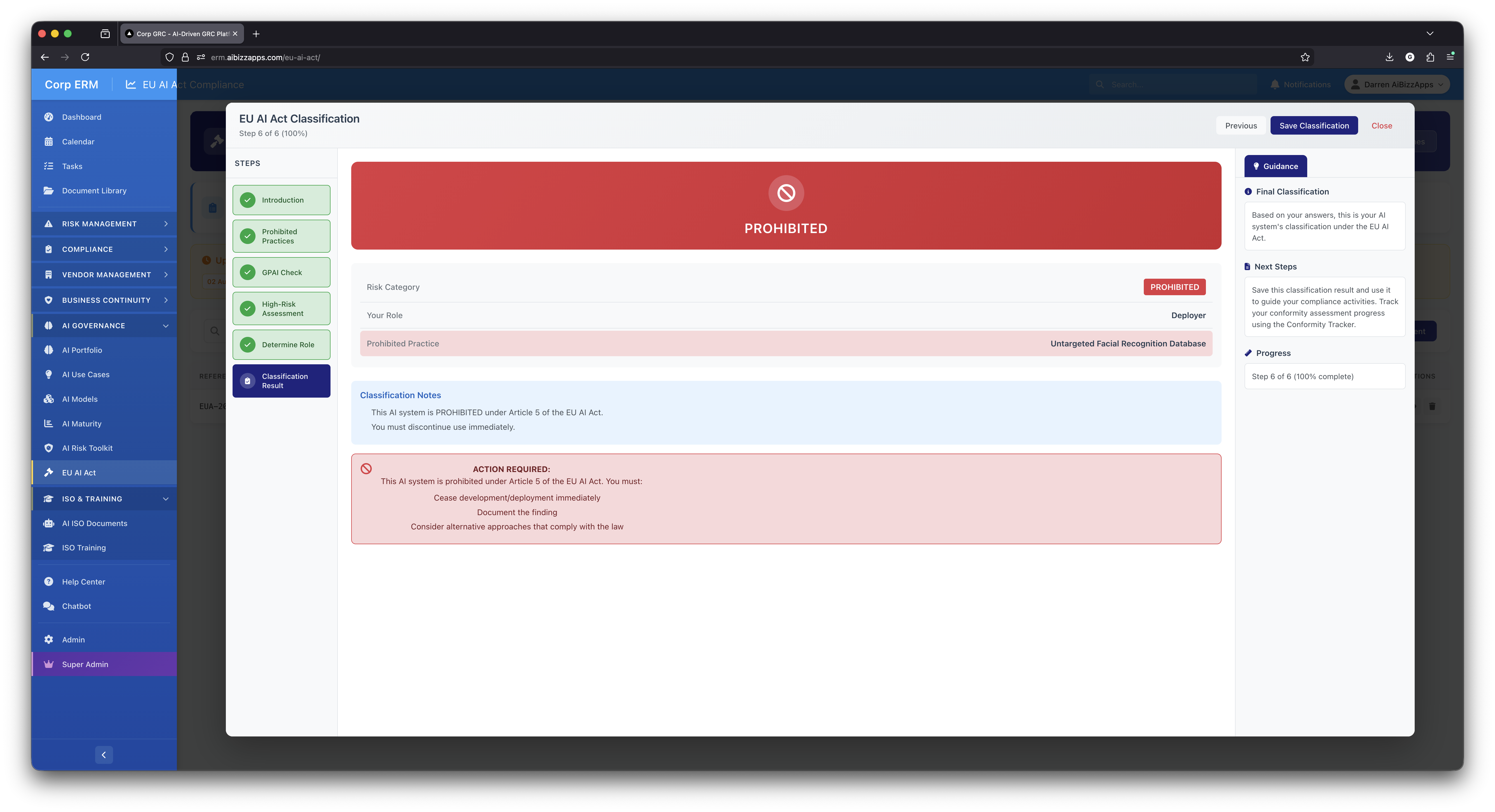 Prohibited Classification Result
