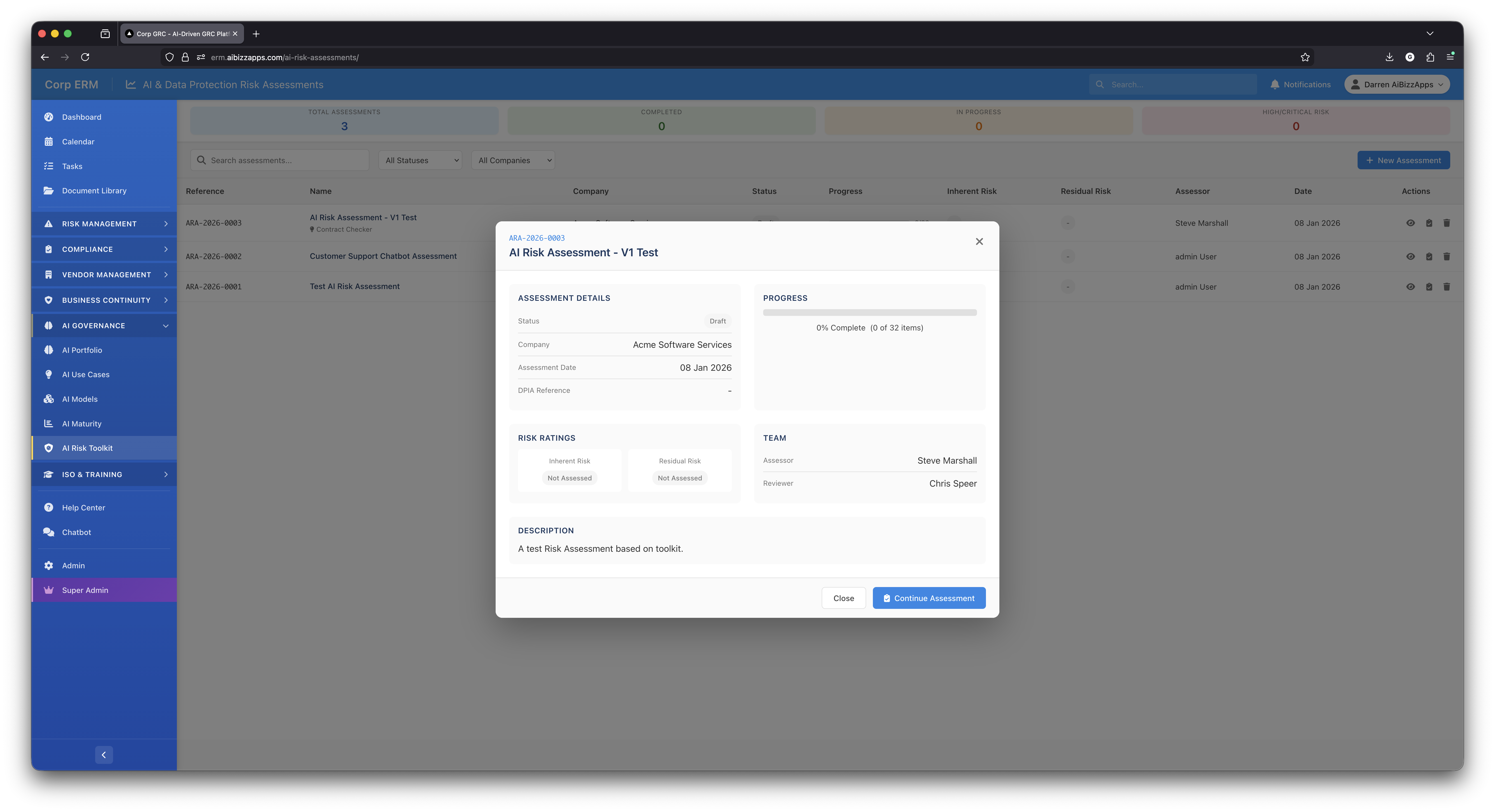 Risk Assessment Form