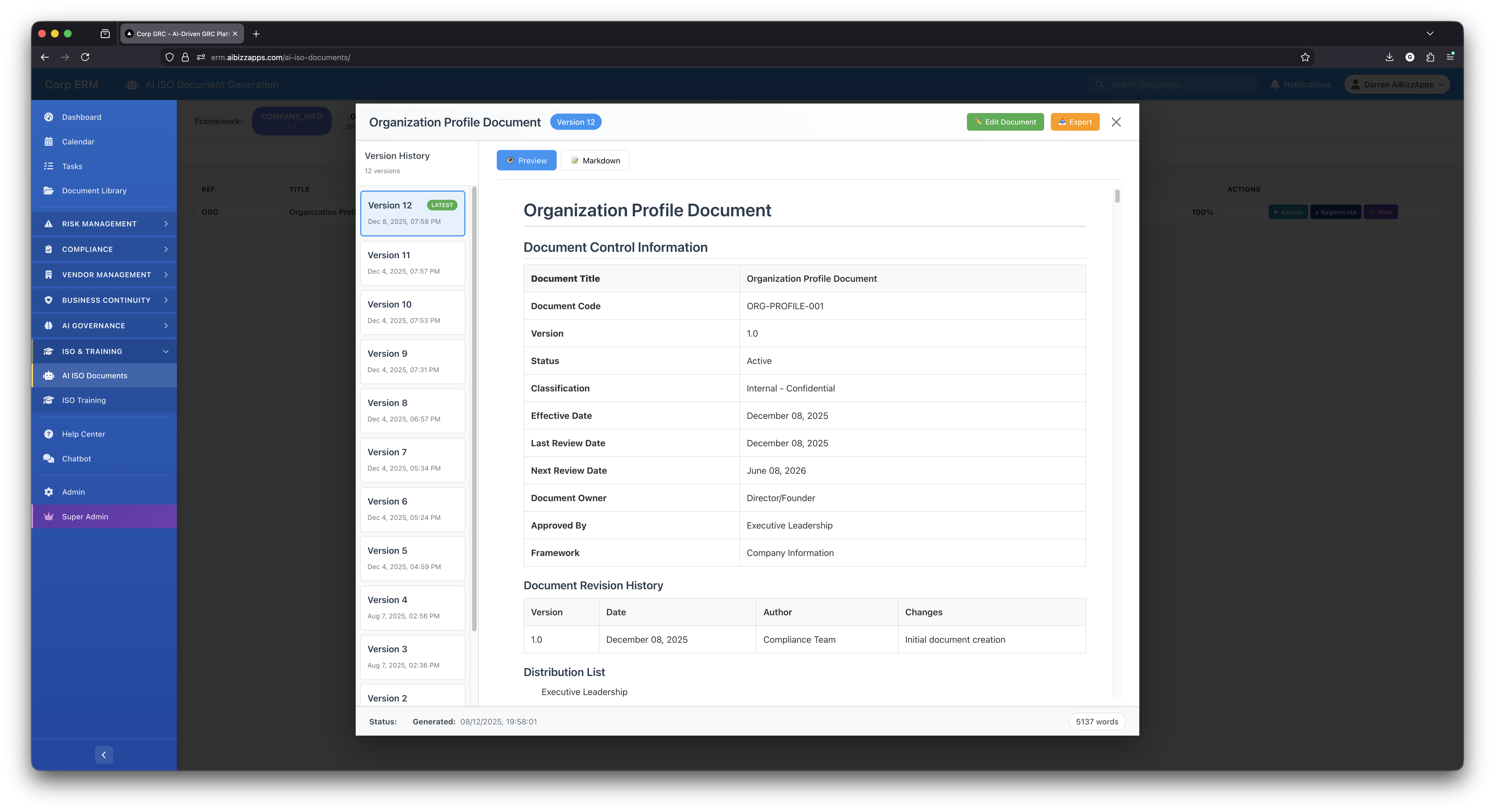 Organization Profile