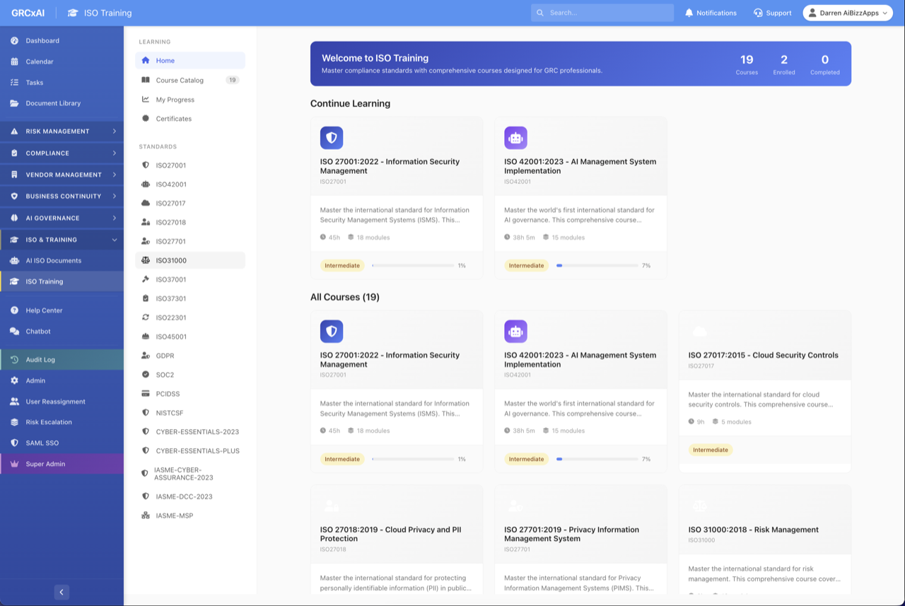 ISO Training Platform
