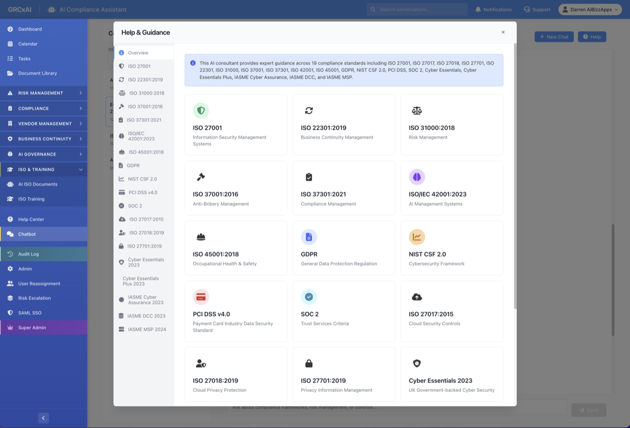 Help & Guidance — 26 Standards
